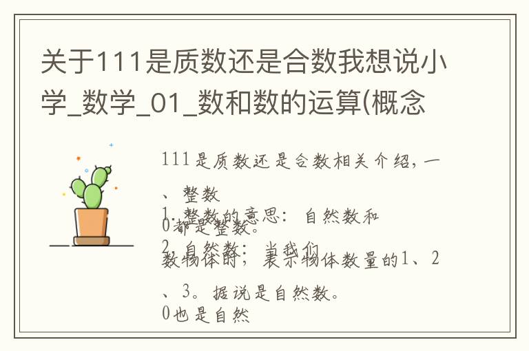 关于111是质数还是合数我想说小学_数学_01_数和数的运算(概念)