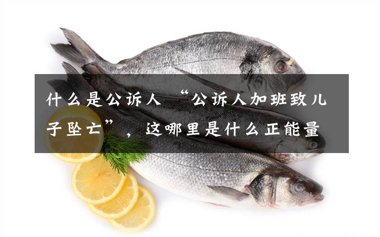 什么是公诉人 “公诉人加班致儿子坠亡”,这哪里是什么正能量!