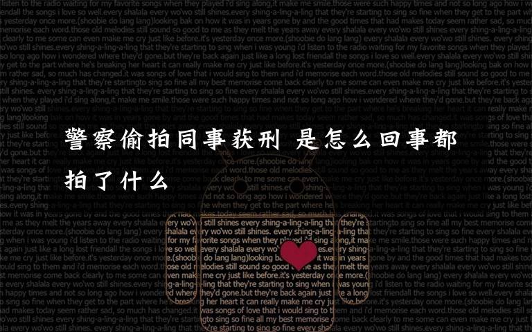 警察偷拍同事获刑 是怎么回事都拍了什么