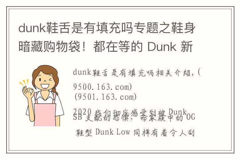 dunk鞋舌是有填充吗专题之鞋身暗藏购物袋!都在等的 Dunk 新品,发售信息有了