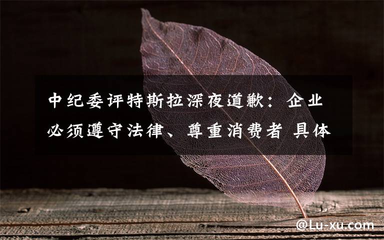 中纪委评特斯拉深夜道歉:企业必须遵守法律、尊重消费者 具体是什么情况?