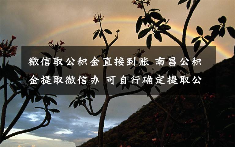 微信取公积金直接到账 南昌公积金提取微信办 可自行确定提取公积金时间及金额