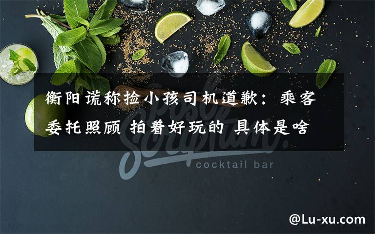 衡阳谎称捡小孩司机道歉:乘客委托照顾 拍着好玩的 具体是啥情况?