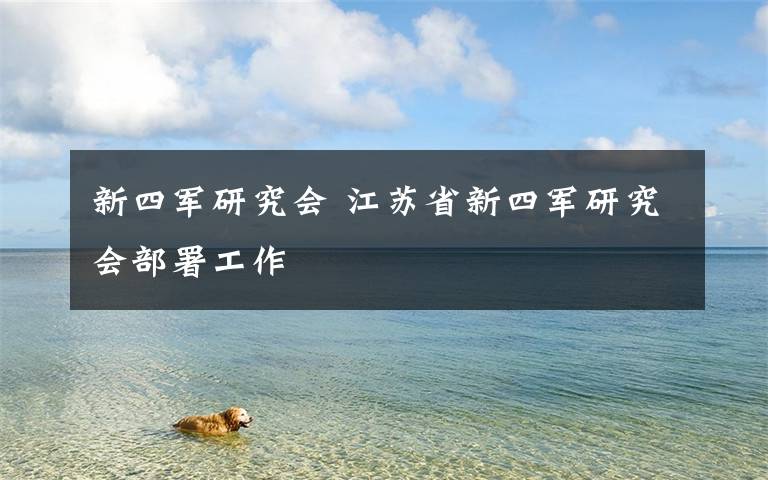 新四军研究会 江苏省新四军研究会部署工作