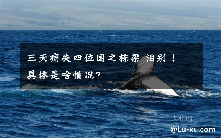 三天痛失四位国之栋梁 泪别！ 具体是啥情况?