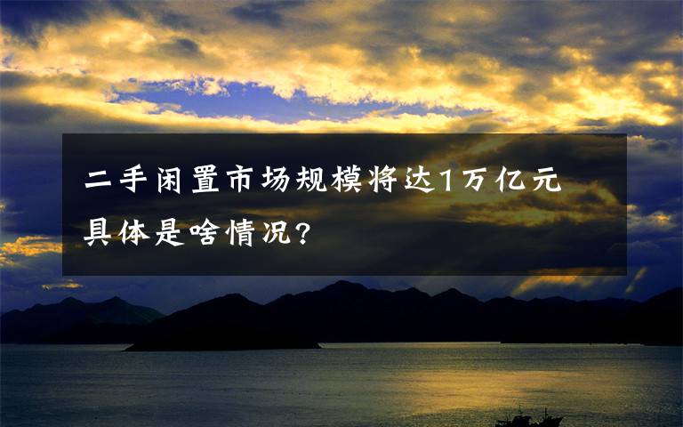 二手闲置市场规模将达1万亿元 具体是啥情况?