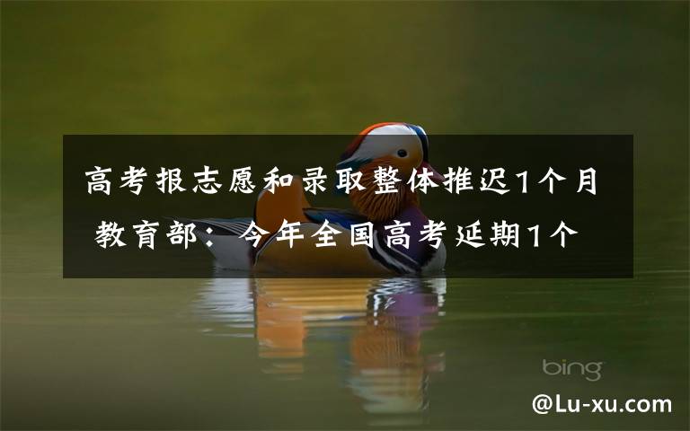 高考报志愿和录取整体推迟1个月 教育部:今年全国高考延期1个月 7月7日8日举行 报志愿和录取整体推迟