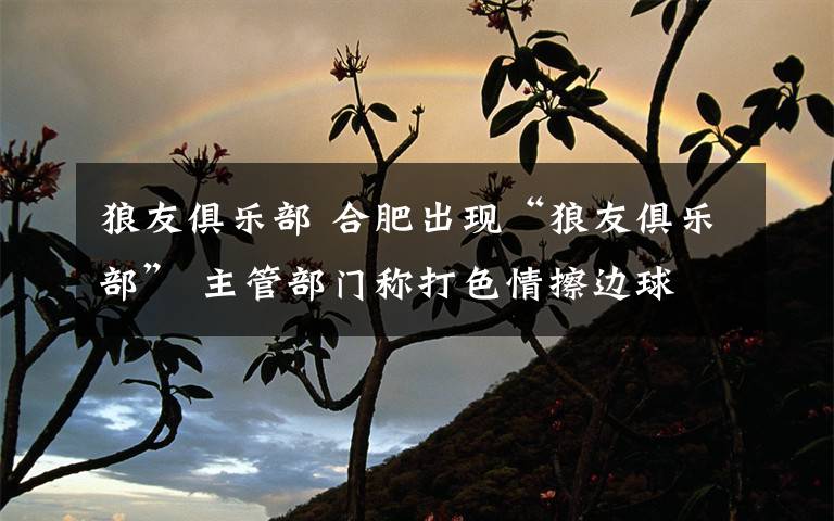 狼友俱乐部 合肥出现“狼友俱乐部” 主管部门称打色情擦边球