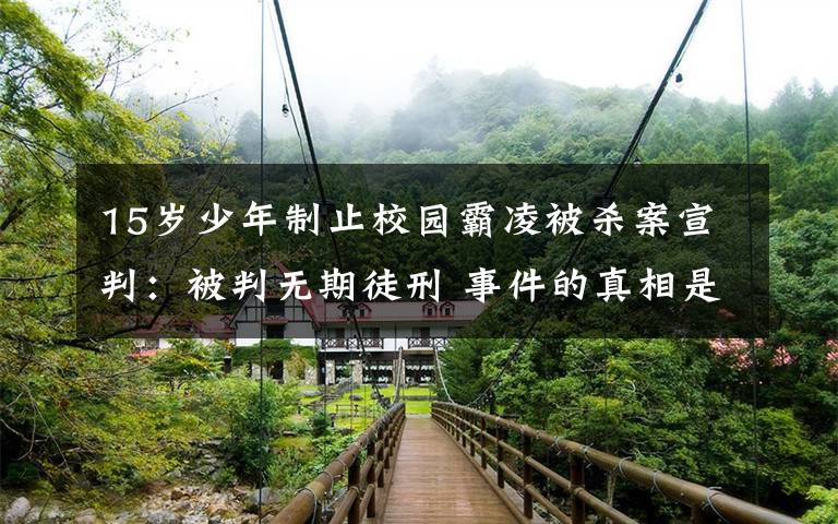 15岁少年制止校园霸凌被杀案宣判:被判无期徒刑 事件的真相是什么?