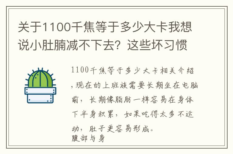 关于1100千焦等于多少大卡我想说小肚腩减不下去?这些坏习惯可能是祸首