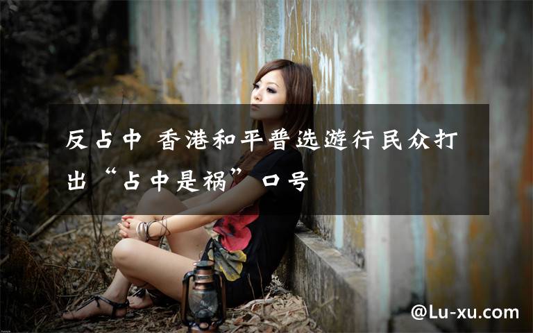 反占中 香港和平普选游行民众打出“占中是祸”口号