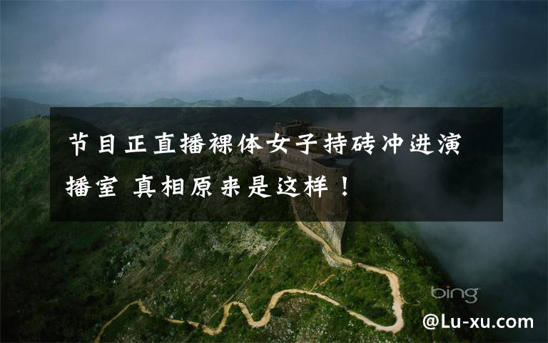 节目正直播裸体女子持砖冲进演播室 真相原来是这样!
