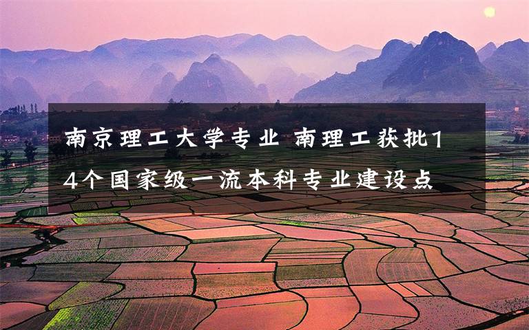 南京理工大学专业 南理工获批14个国家级一流本科专业建设点