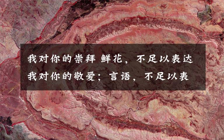 我对你的崇拜 鲜花,不足以表达我对你的敬爱;言语,不足以表达我对你的崇拜;掌声,不足以表达我对你的感激!最可爱。