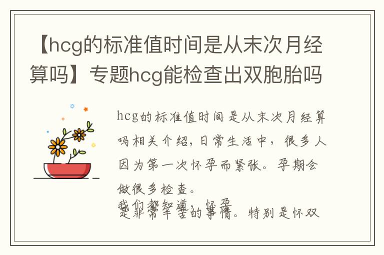 【hcg的标准值时间是从末次月经算吗】专题hcg能检查出双胞胎吗 需要通过B超检查确认
