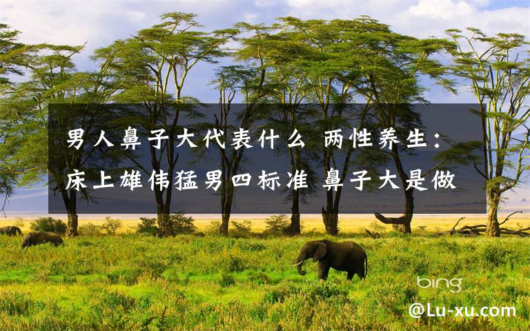 男人鼻子大代表什么 两性养生:床上雄伟猛男四标准 鼻子大是做爱高手