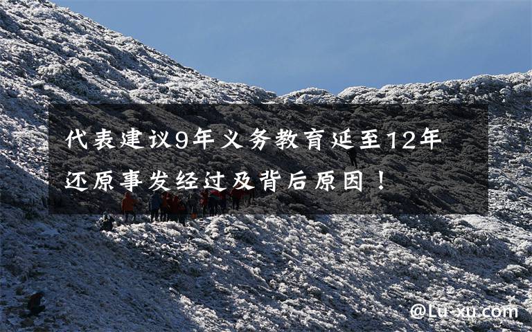 代表建议9年义务教育延至12年 还原事发经过及背后原因!