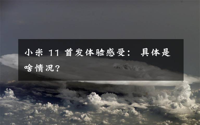 小米 11 首发体验感受: 具体是啥情况?