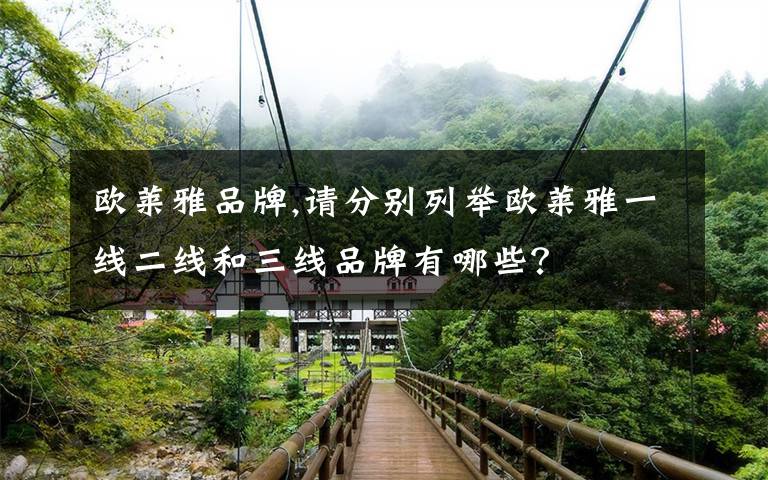 欧莱雅品牌,请分别列举欧莱雅一线二线和三线品牌有哪些？