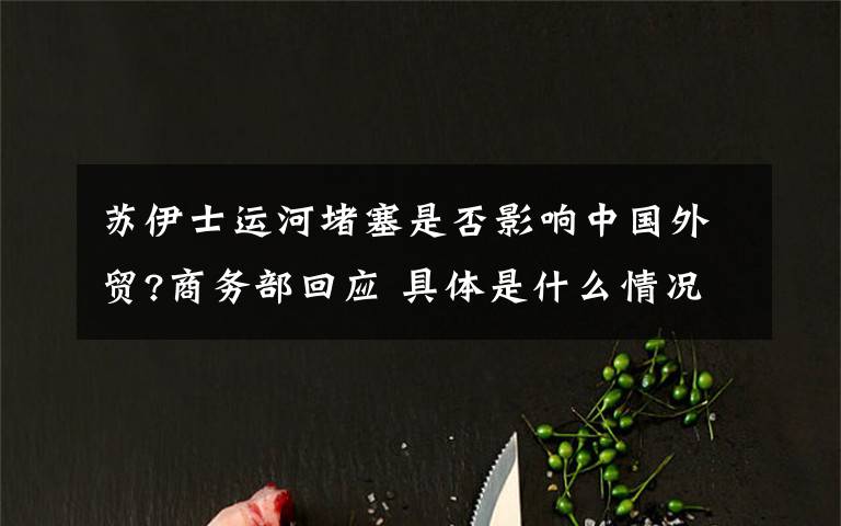 苏伊士运河堵塞是否影响中国外贸?商务部回应 具体是什么情况?