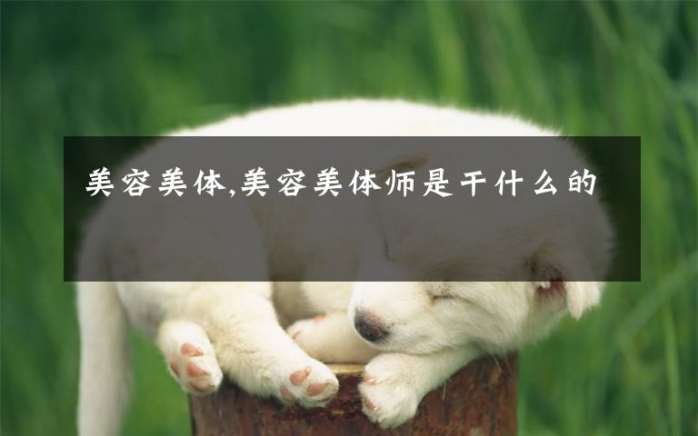 美容美体,美容美体师是干什么的