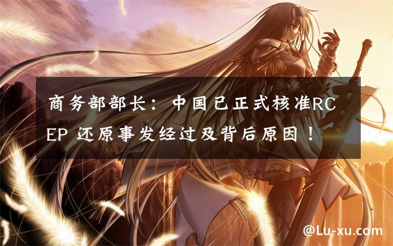 商务部部长：中国已正式核准RCEP 还原事发经过及背后原因！