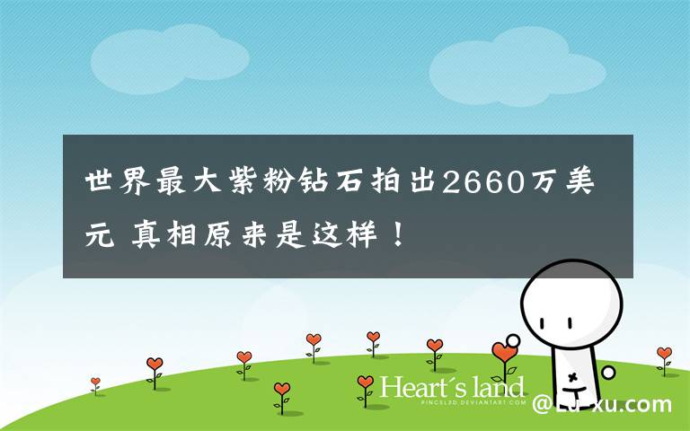 世界最大紫粉钻石拍出2660万美元 真相原来是这样!