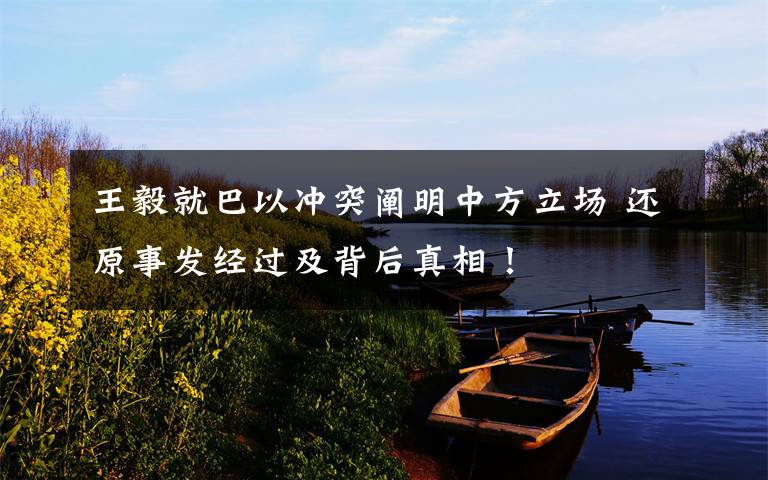 王毅就巴以冲突阐明中方立场 还原事发经过及背后真相!