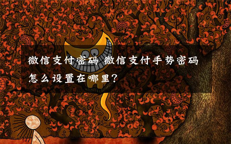 微信支付密码 微信支付手势密码怎么设置在哪里？