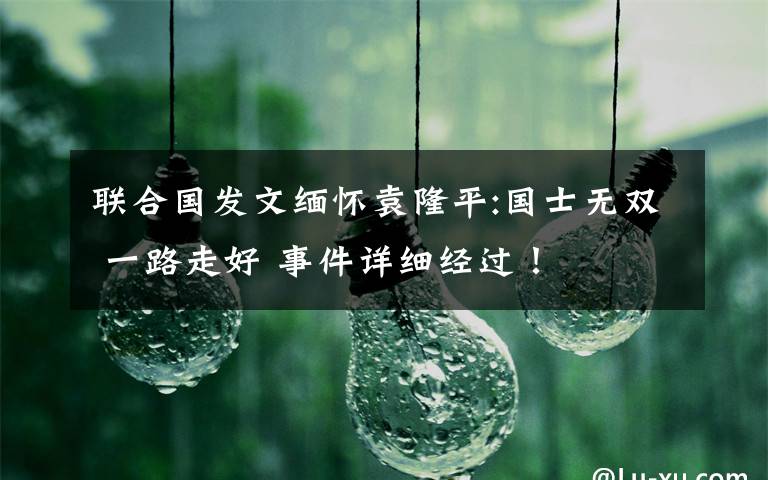 联合国发文缅怀袁隆平:国士无双 一路走好 事件详细经过!