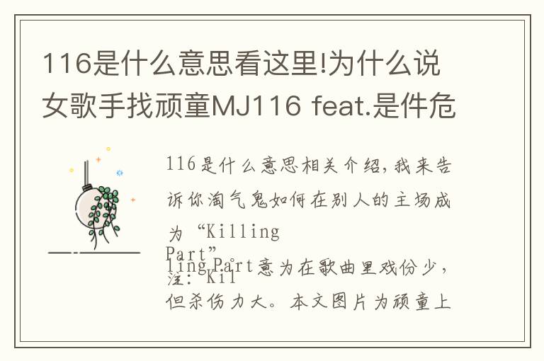 116是什么意思看这里!为什么说女歌手找顽童MJ116 feat.是件危险的事？
