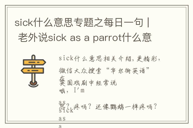 sick什么意思专题之每日一句 | 老外说sick as a parrot什么意思?病得像只鹦鹉?