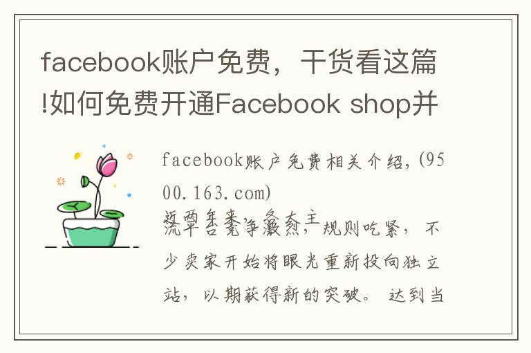 facebook账户免费,干货看这篇!如何免费开通Facebook shop并同步绑定独立站