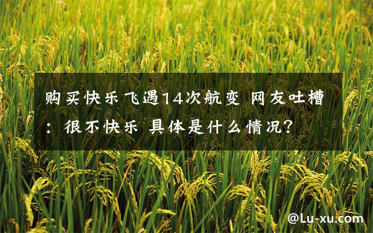 购买快乐飞遇14次航变 网友吐槽:很不快乐 具体是什么情况?