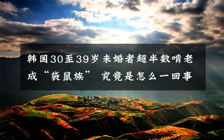 韩国30至39岁未婚者超半数啃老成“袋鼠族” 究竟是怎么一回事?