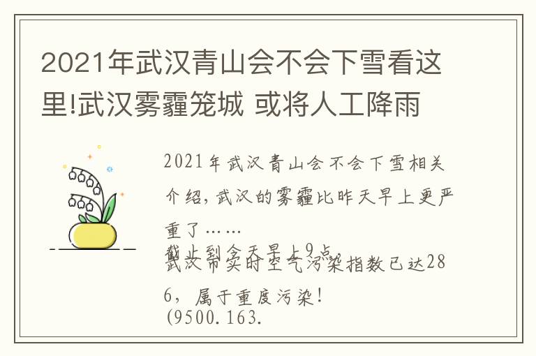 2021年武汉青山会不会下雪看这里!武汉雾霾笼城 或将人工降雨清霾 未来最低温可能破零下…