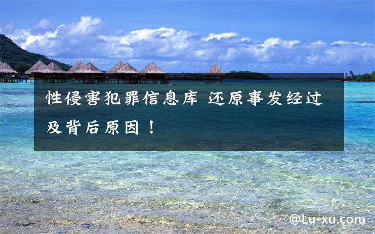 性侵害犯罪信息库 还原事发经过及背后原因!