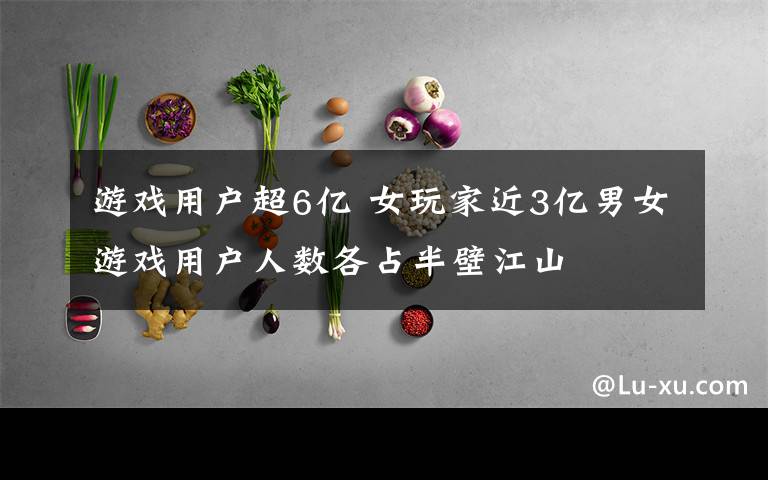 游戏用户超6亿 女玩家近3亿男女游戏用户人数各占半壁江山