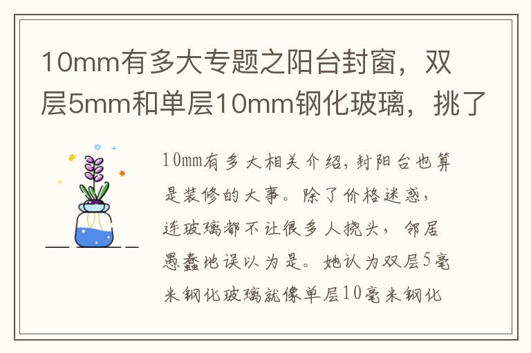 10mm有多大专题之阳台封窗,双层5mm和单层10mm钢化玻璃,挑了好几天,还是被坑了