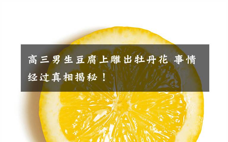 高三男生豆腐上雕出牡丹花 事情经过真相揭秘!