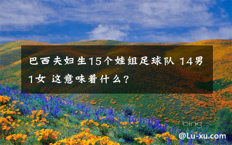 巴西夫妇生15个娃组足球队 14男1女 这意味着什么?