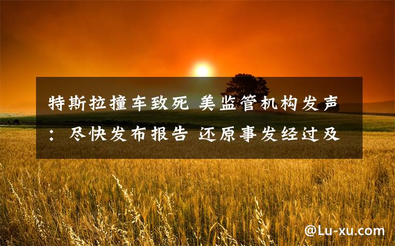 特斯拉撞车致死 美监管机构发声:尽快发布报告 还原事发经过及背后真相!