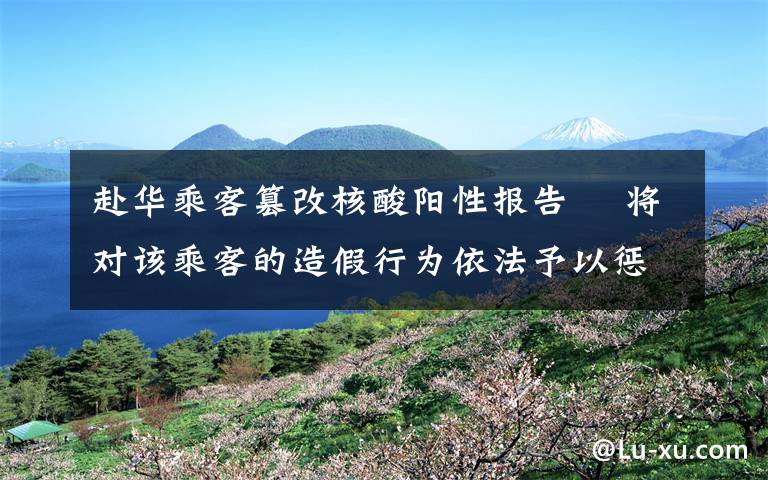 赴华乘客篡改核酸阳性报告  将对该乘客的造假行为依法予以惩处 事情经过真相揭秘!