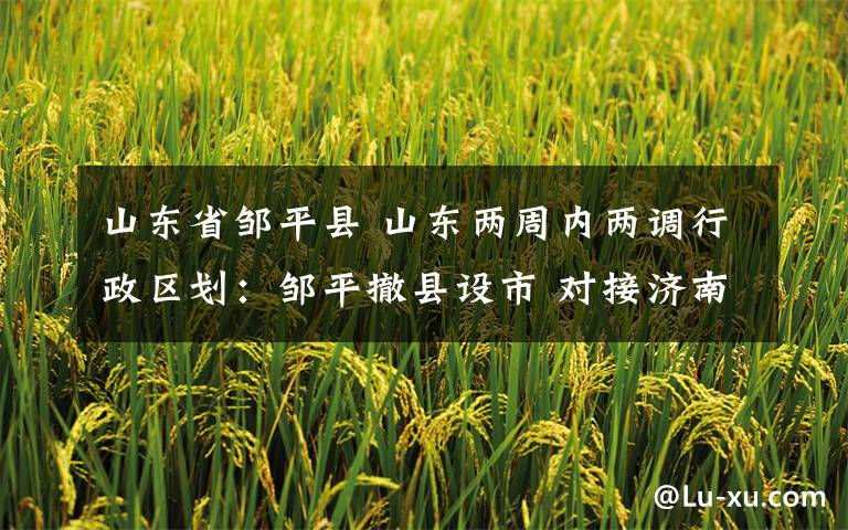 山东省邹平县 山东两周内两调行政区划:邹平撤县设市 对接济南更灵活