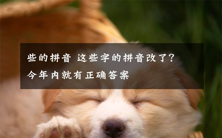 些的拼音 这些字的拼音改了? 今年内就有正确答案