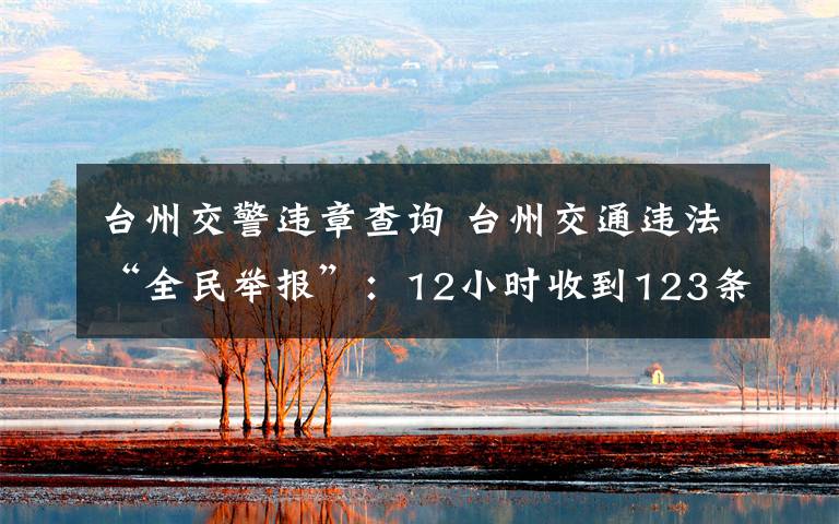 台州交警违章查询 台州交通违法“全民举报”:12小时收到123条举报