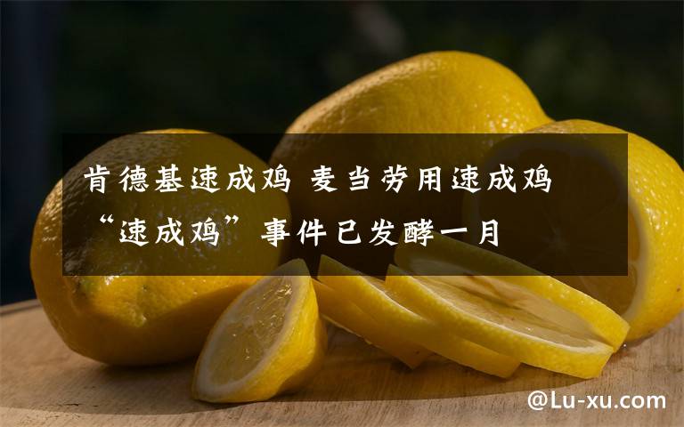 肯德基速成鸡 麦当劳用速成鸡 “速成鸡”事件已发酵一月