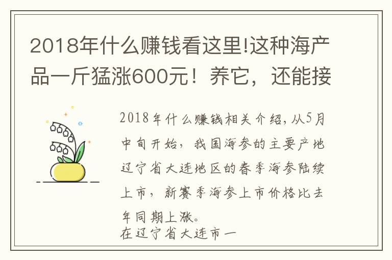 2018年什么赚钱看这里!这种海产品一斤猛涨600元！养它，还能接着赚钱吗？