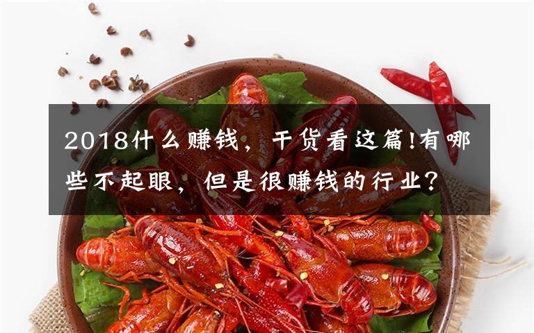 2018什么赚钱,干货看这篇!有哪些不起眼,但是很赚钱的行业?