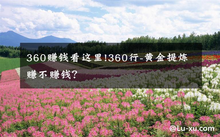 360赚钱看这里!360行-黄金提炼赚不赚钱?